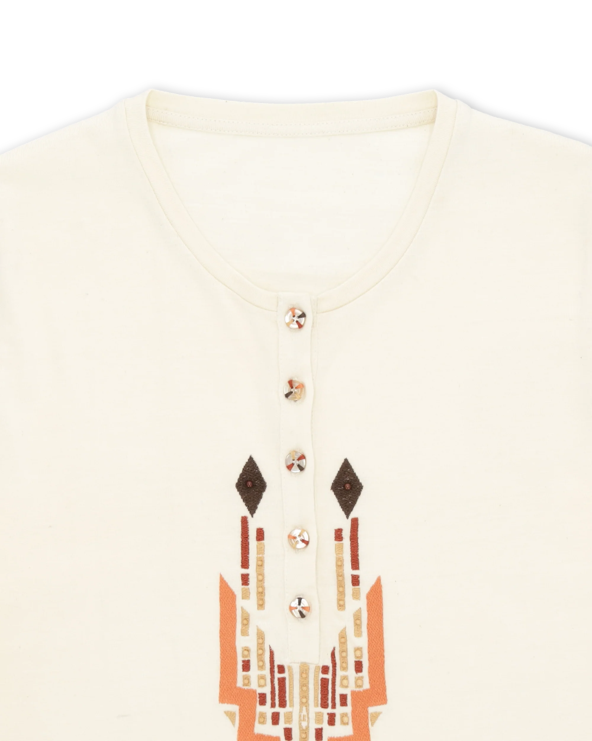Embroidered Cotton LS T-Shirt Milk (Final Sale) - Image 7