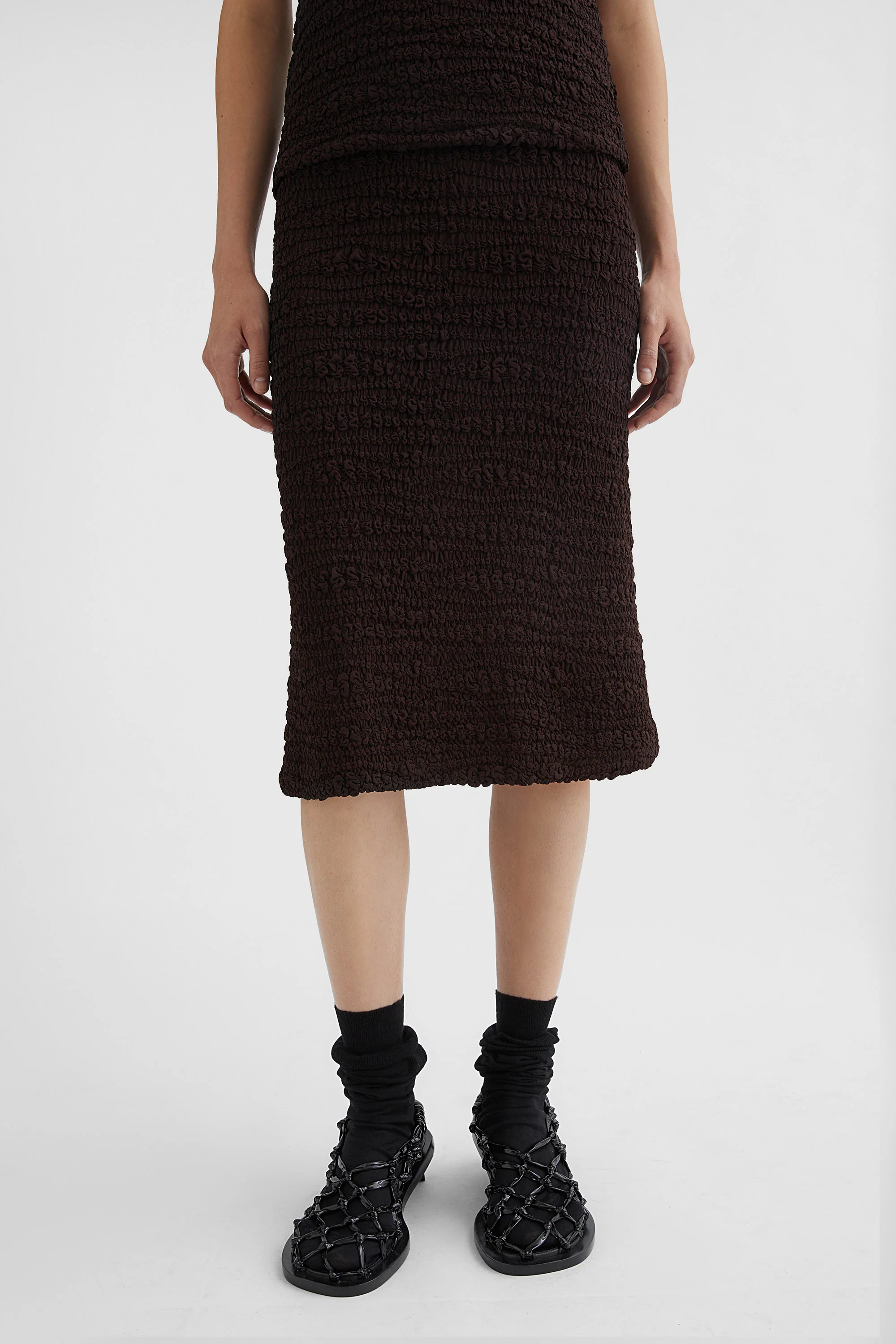Embroidered Light Crepe Skirt - Image 3
