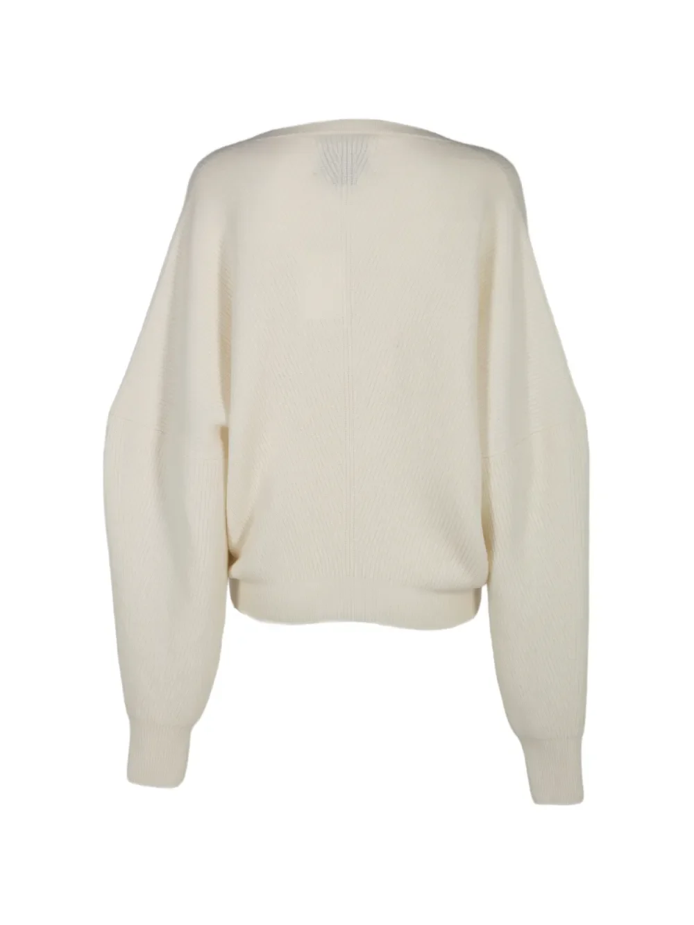 English Ribbed V Neck Sweater Ivory - Image 2