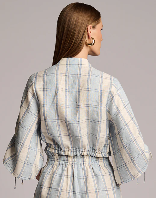 Eva Top Blue Plaid - Image 3