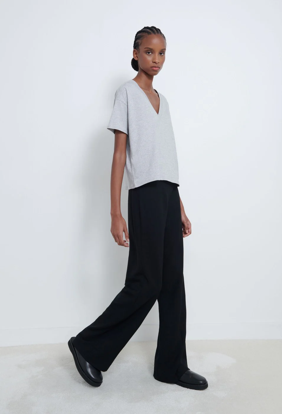 FAAA LDS V-Neck T-Shirt Grey Melange - Image 3