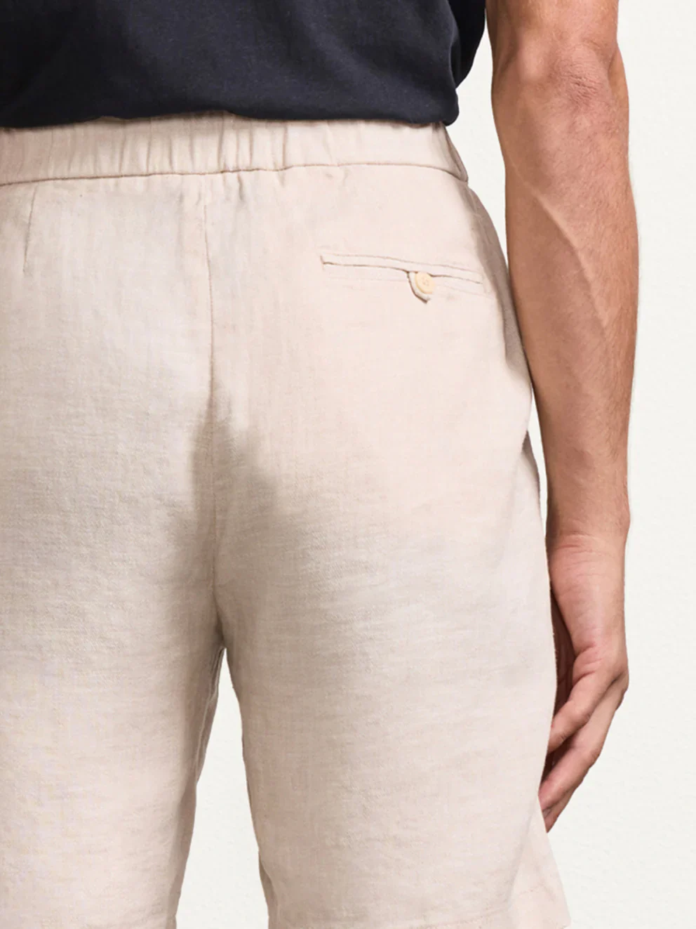 Felipe Linen Shorts Sand - Image 2