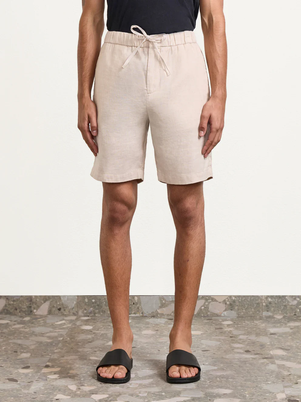 Felipe Linen Shorts Sand - Image 3
