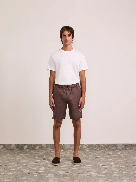 Felipe Linen Shorts Brown - Image 2