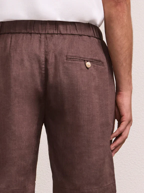Felipe Linen Shorts Brown - Image 3