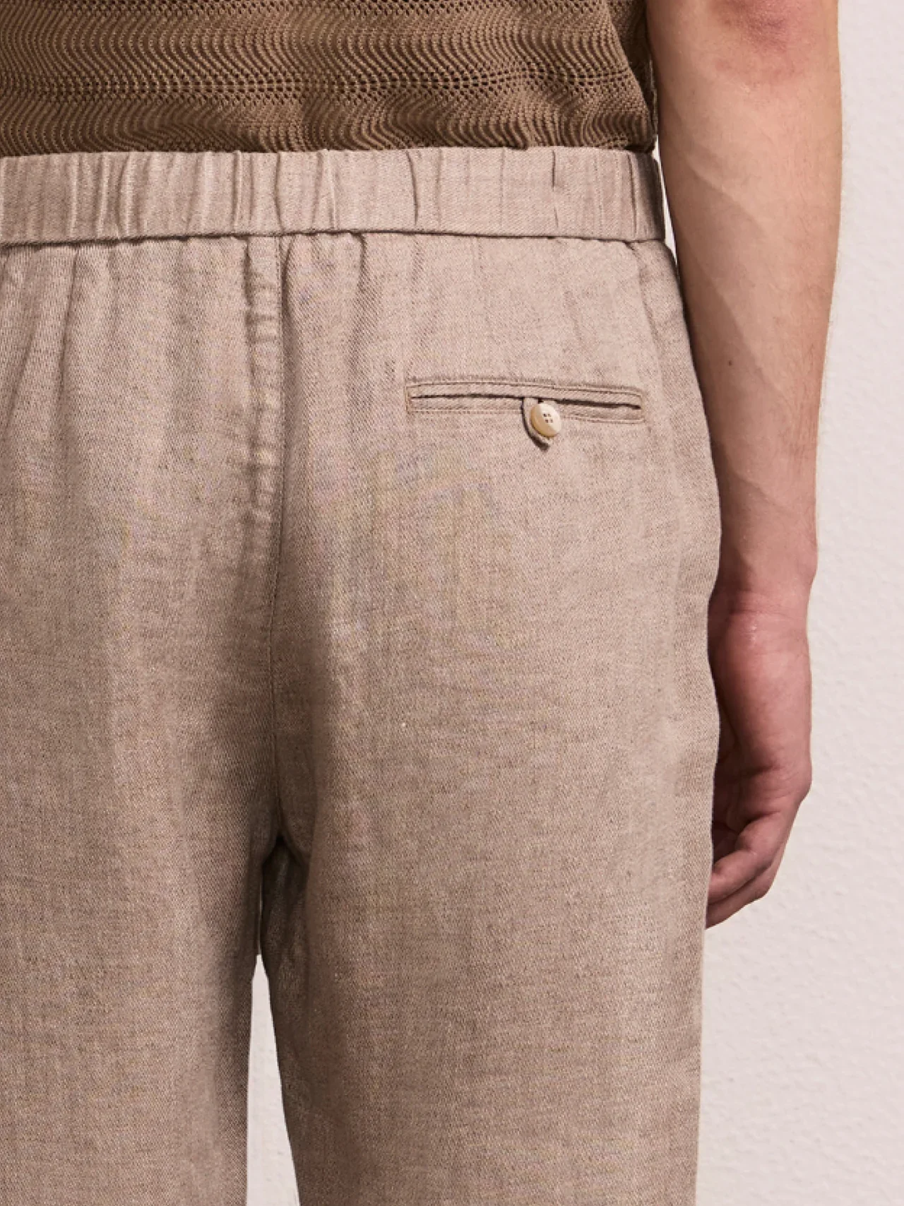 Oscar Linen Chinos Khaki - Image 3