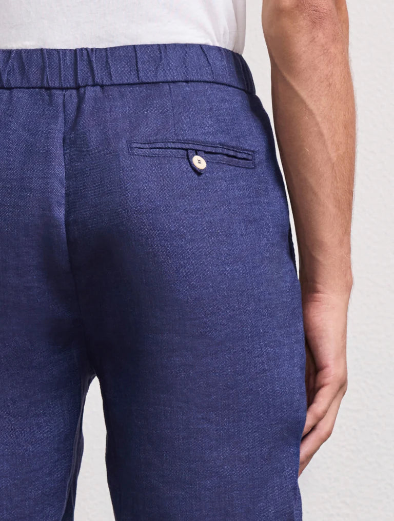 Felipe Linen Shorts Navy Blue - Image 3