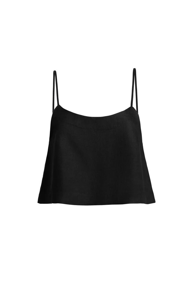 Flared Cami Top Black - Image 3