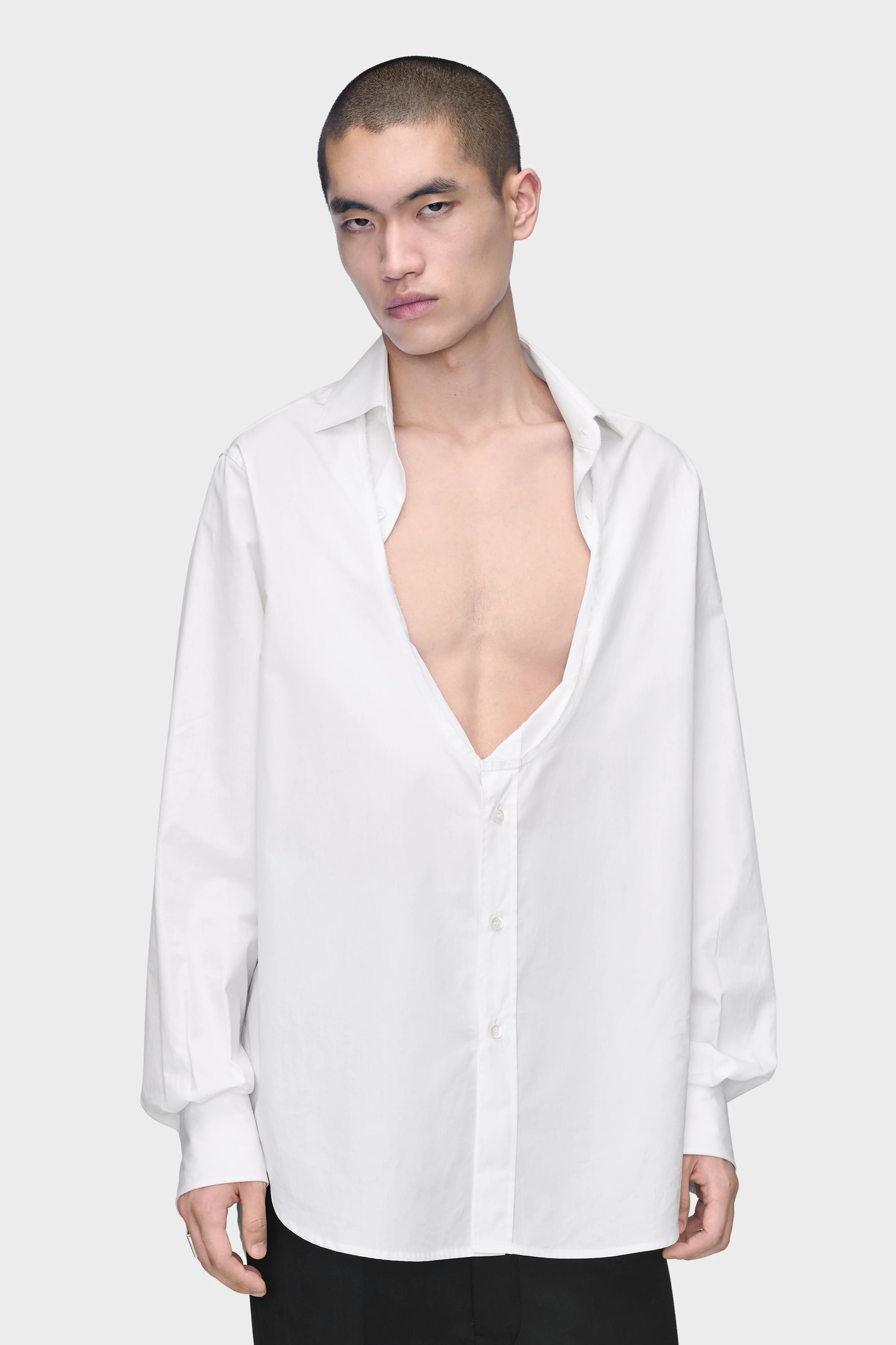Folded Collar Cotten Shirt - Image 2