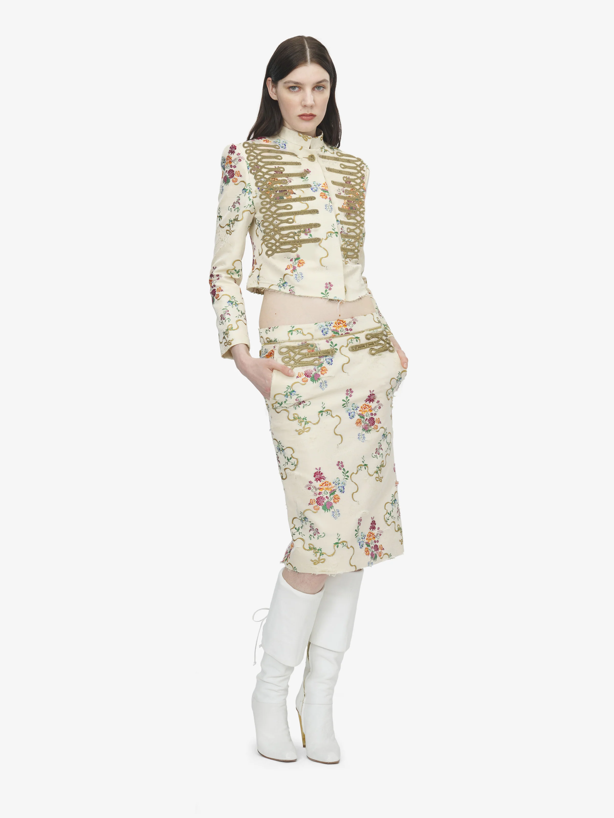 Frogging Embroidery Floral Jacket in Multicolor - Image 2