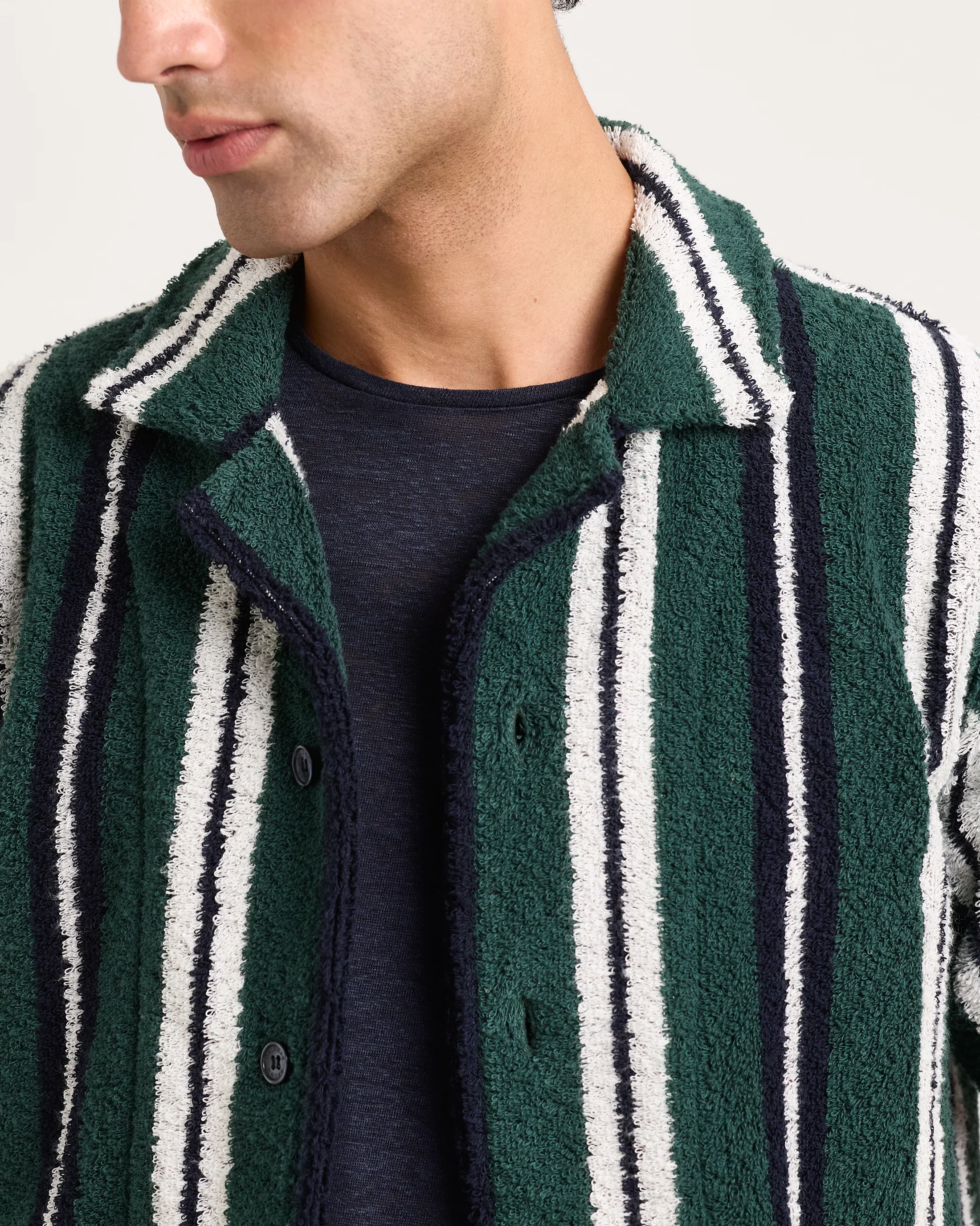 Griffith Towelling Stripe Shirt - Image 3