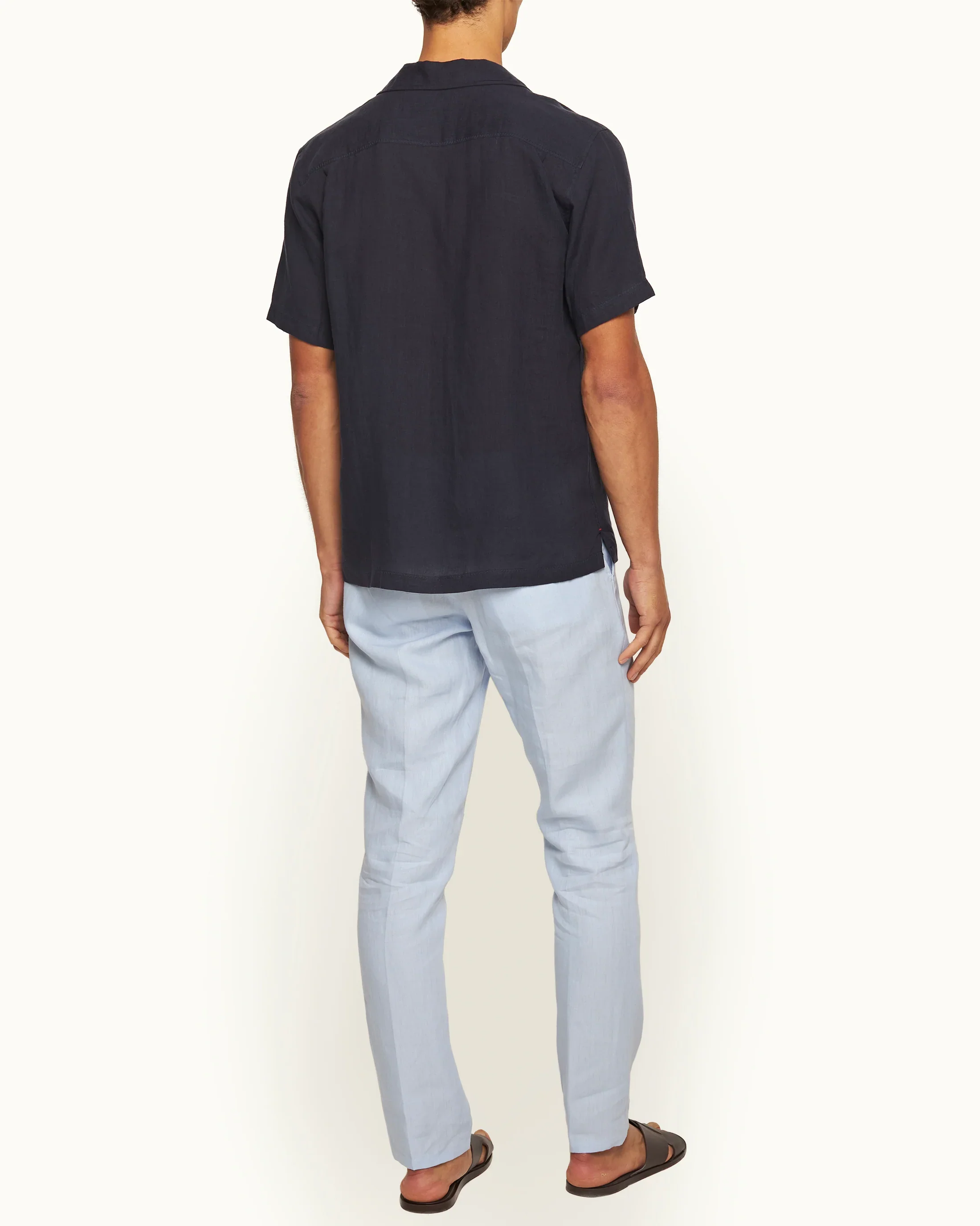 Griffon Italian Linen Springwater Blue Pant - Image 2
