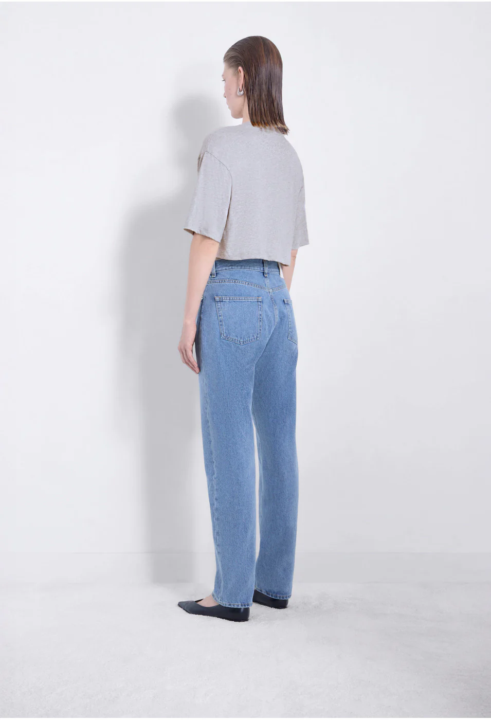 Gupo Cropped T-Shirt Grey Melange - Image 3