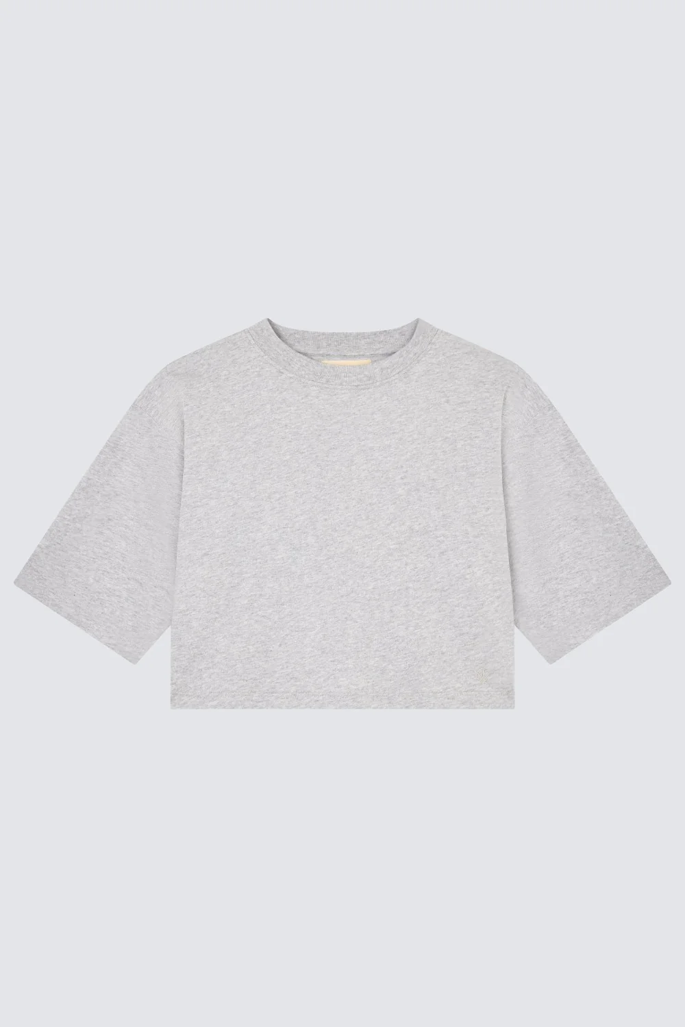 Gupo Cropped T-Shirt Grey Melange - Image 4