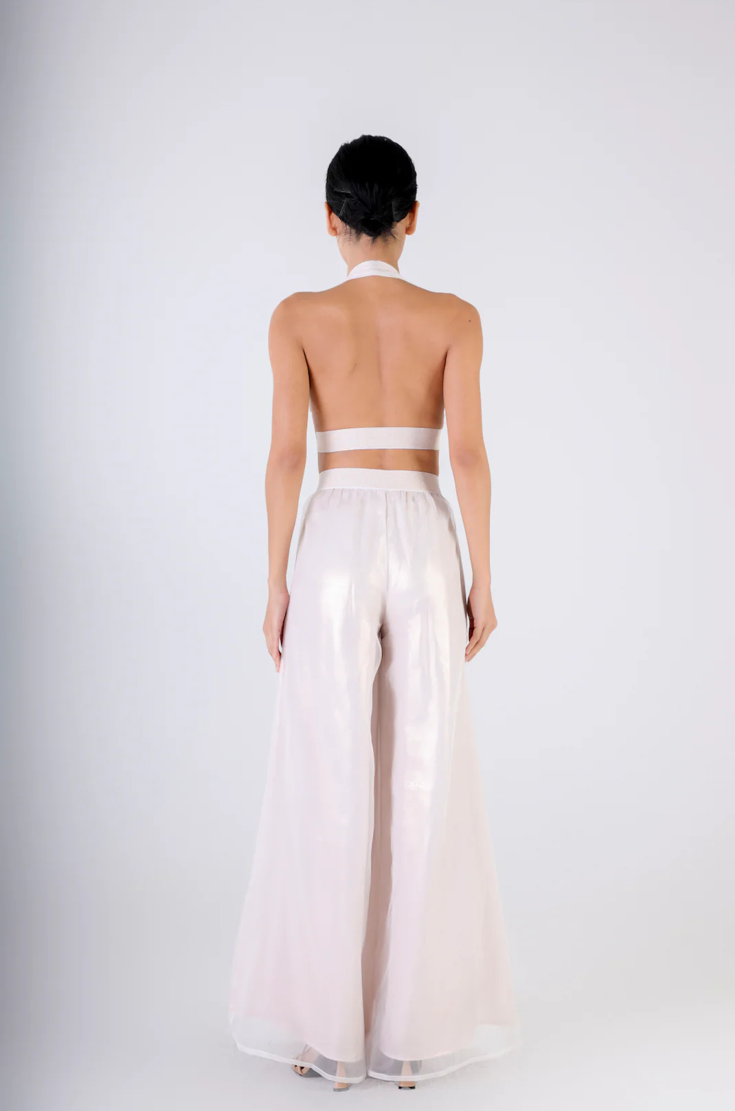 Harem Pants in Rosegold White Organza - Image 2