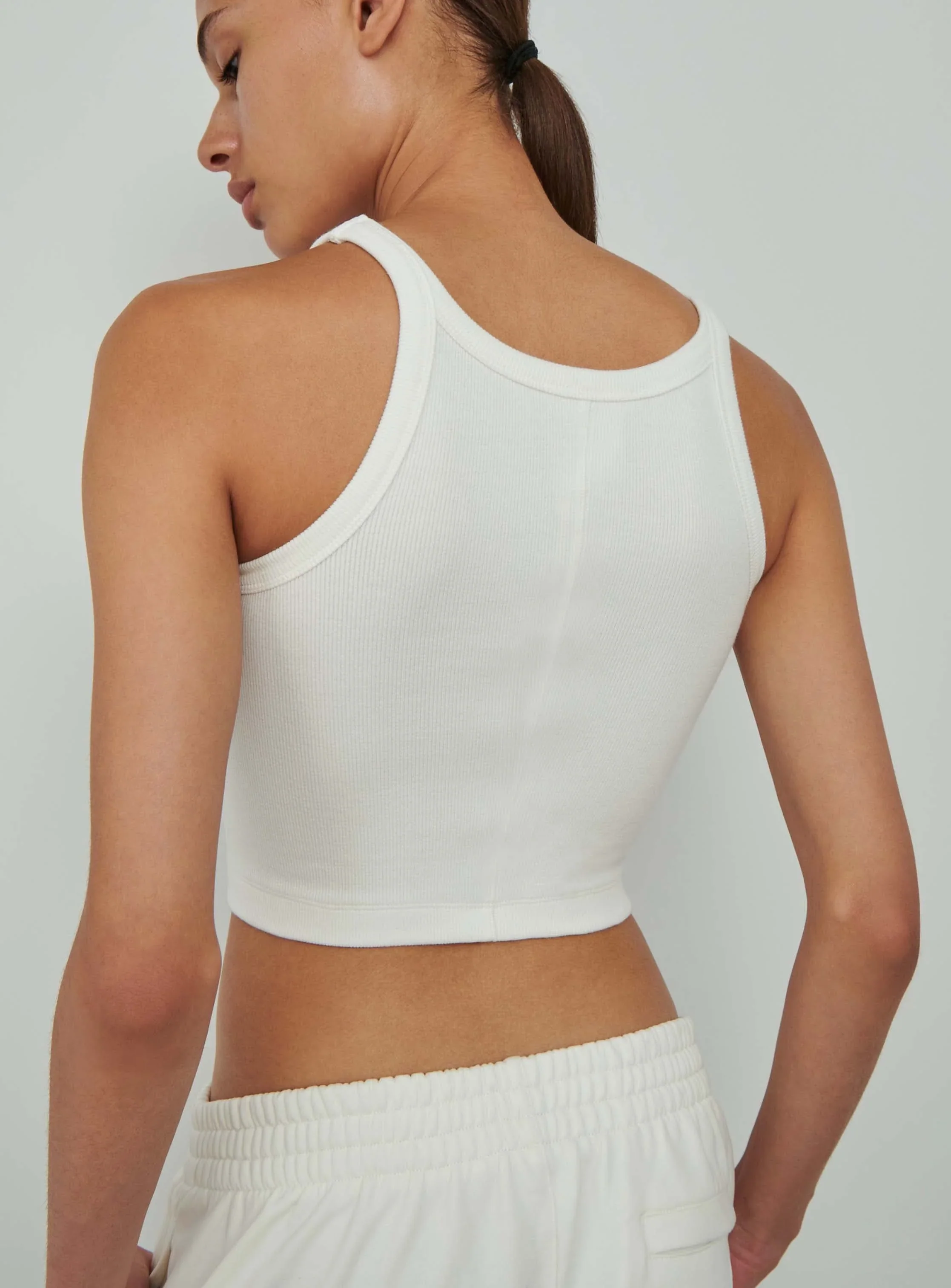 HB Ribbed Tank White - Image 6