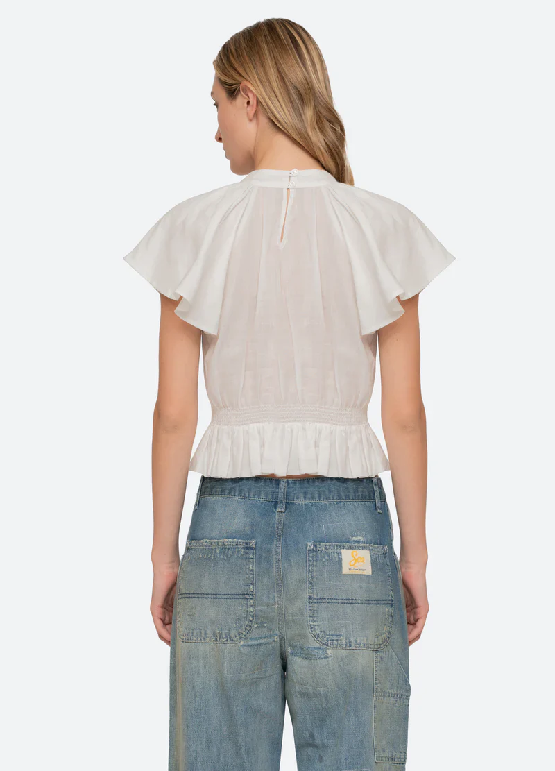 Holden Flower Flutter Sleeve Top - Image 3