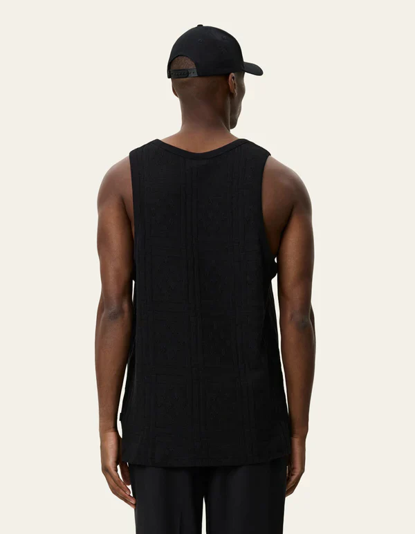Huxley Pointelle Tank Top Black - Image 4