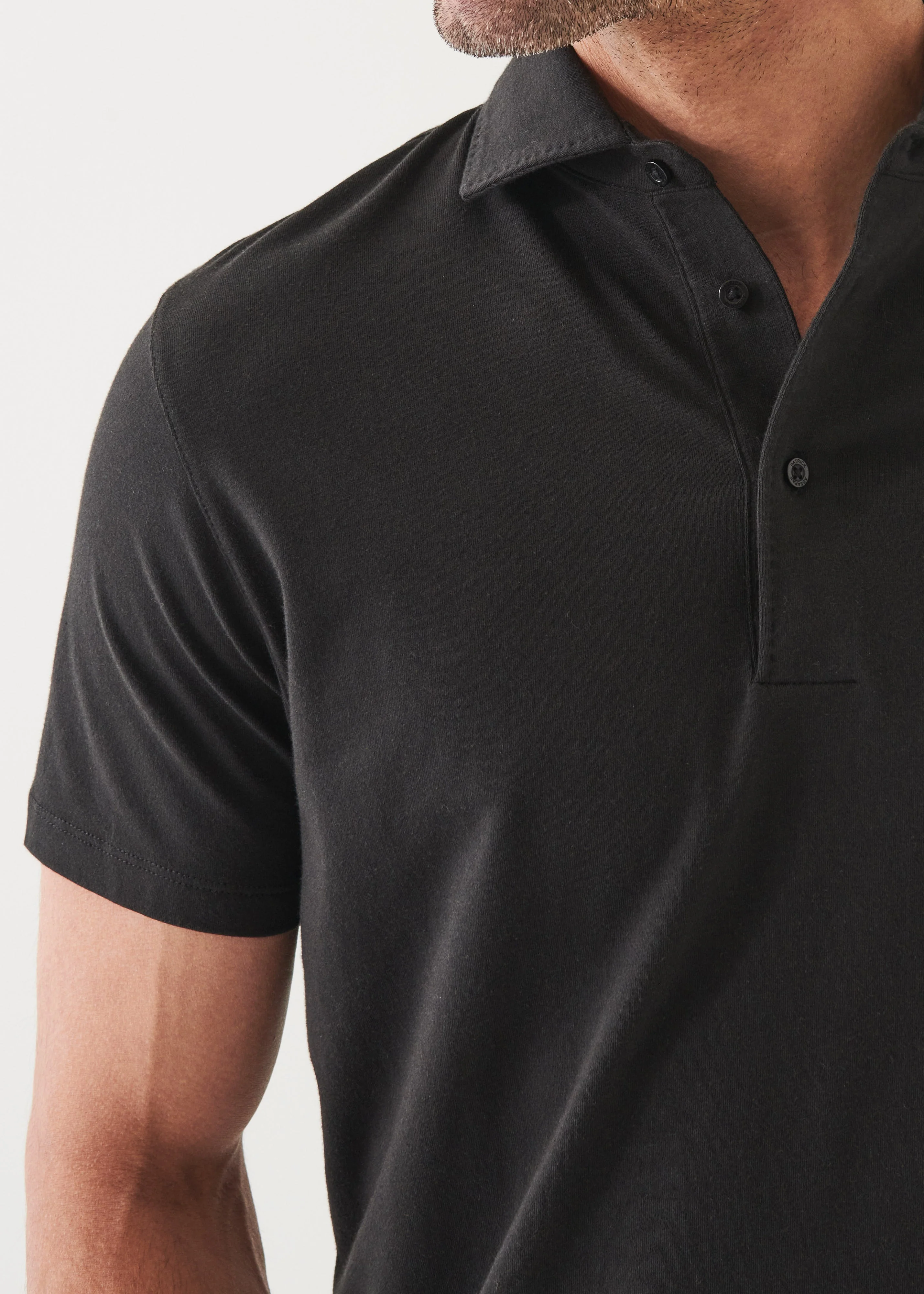 Iconic AMF Stitch Polo Black - Image 3