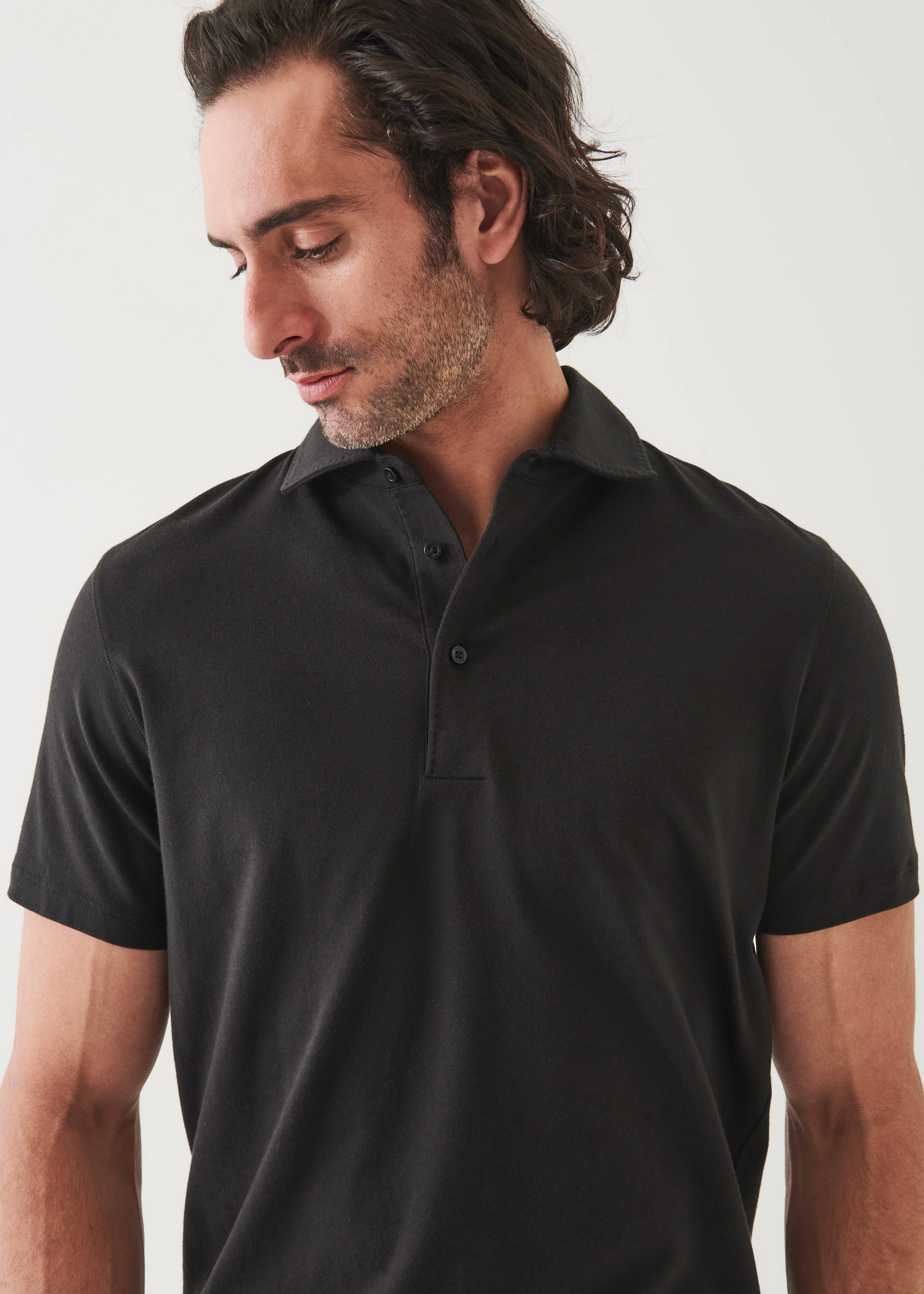 Iconic AMF Stitch Polo Black - Image 4