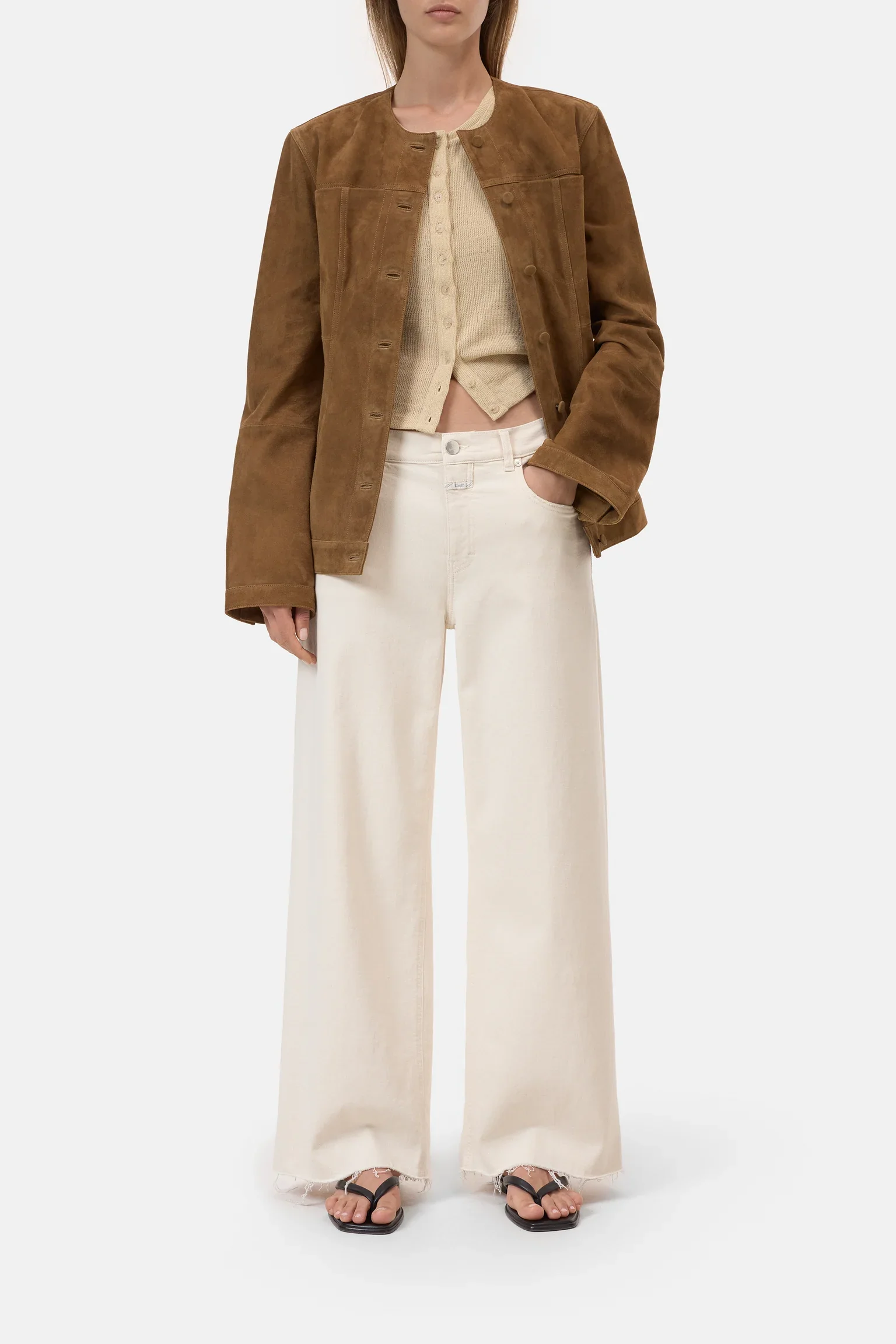 Jayla Wide Jeans Ivory - Image 2