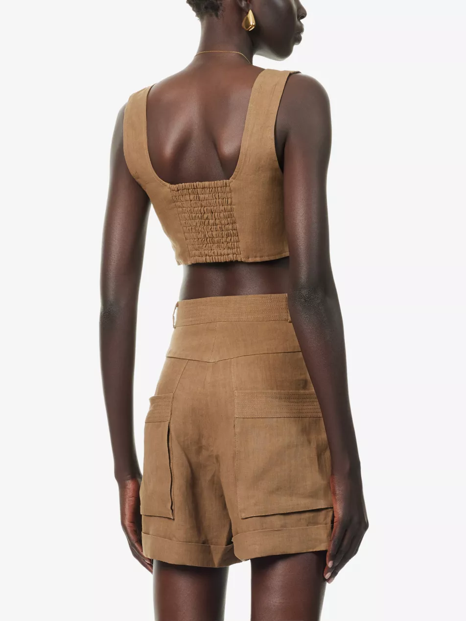 Jirja Linen Bralette Tobacco (Final Sale) - Image 4
