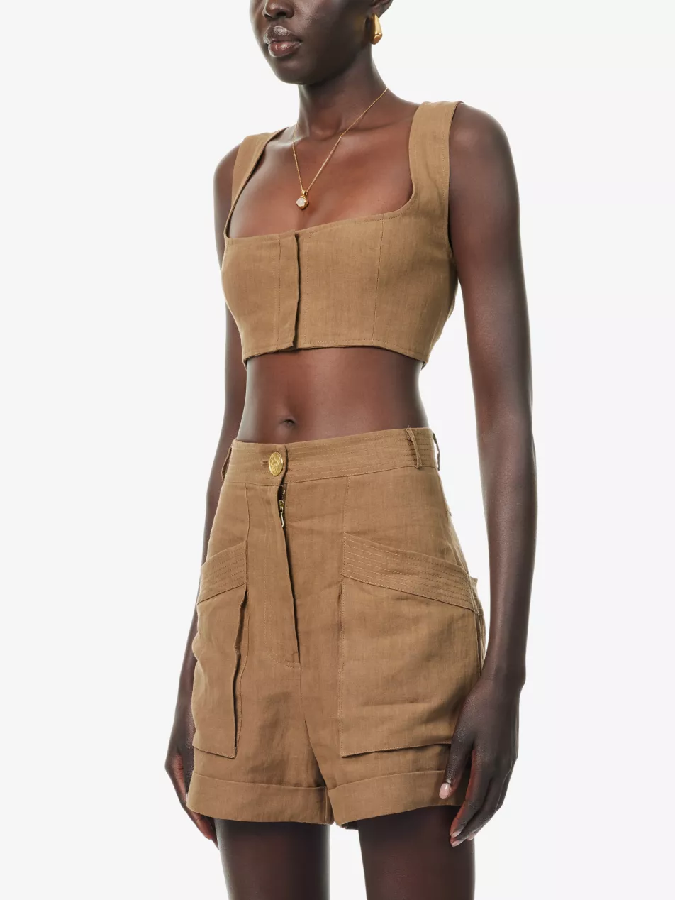 Jirja Linen Bralette Tobacco (Final Sale) - Image 5