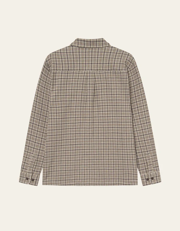 John Check Shirt Dark Sand - Image 5