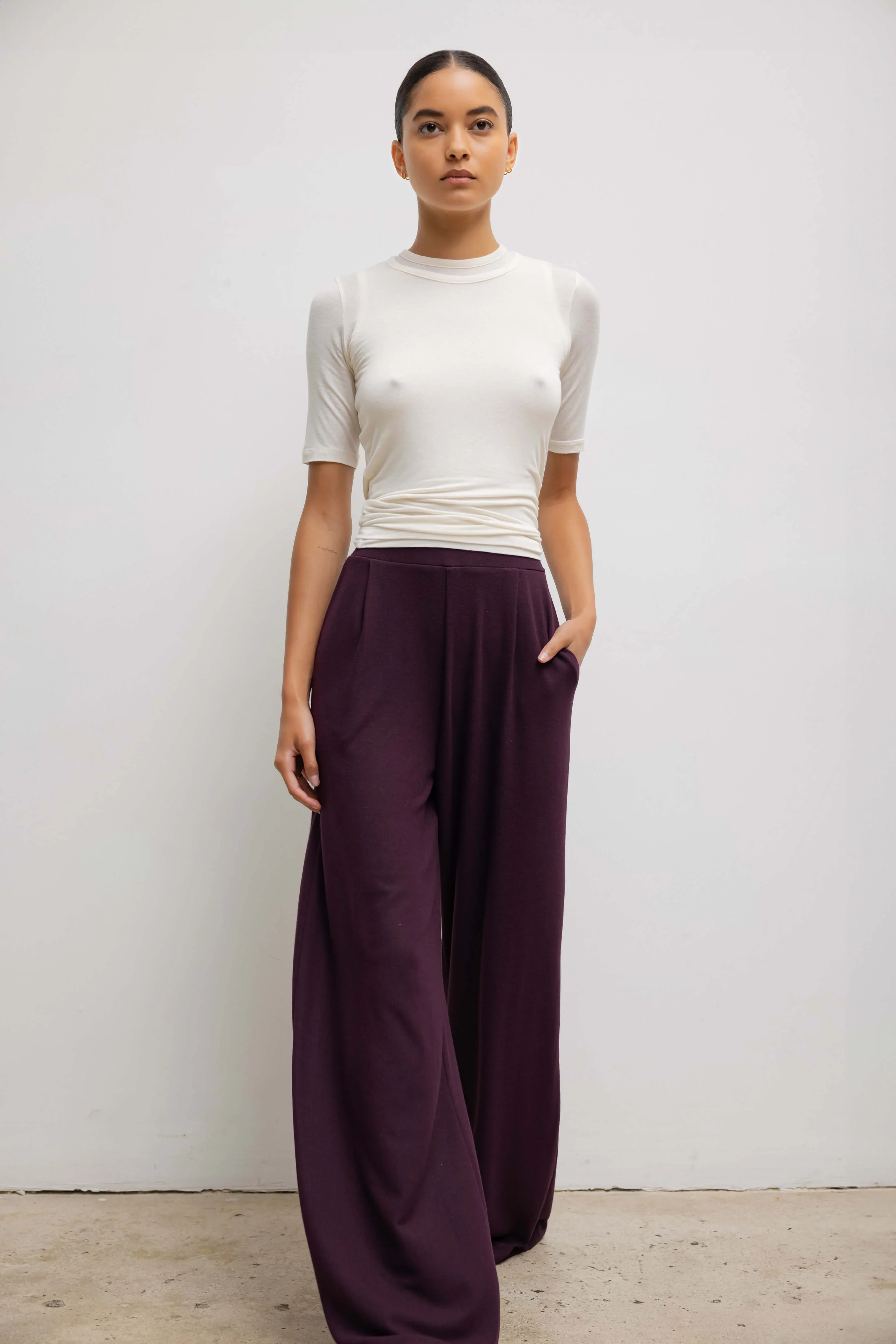 Julien Mid Sleeve Tee in Cream - Image 2