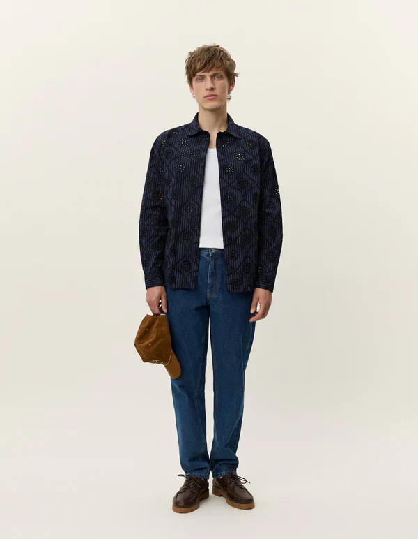 Kalen Anglaise Striped Shirt Dark Navy - Image 5