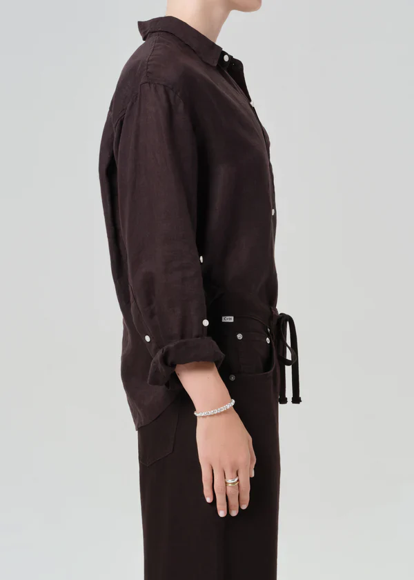 Kayla Shrunken Linen Shirt - Image 2