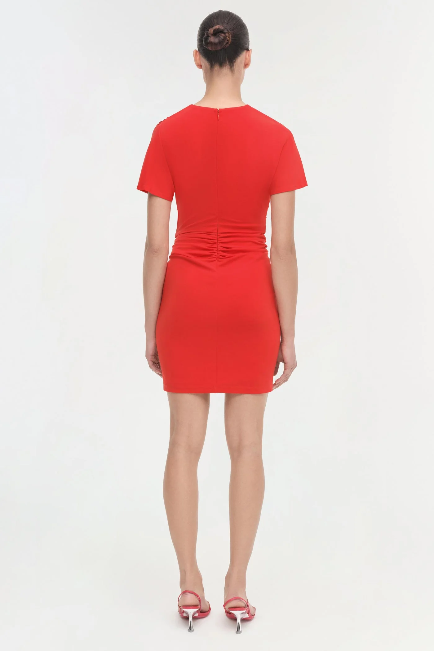 Kiko Short Sleeve Mini Dress Fiery Red (Final Sale) - Image 3