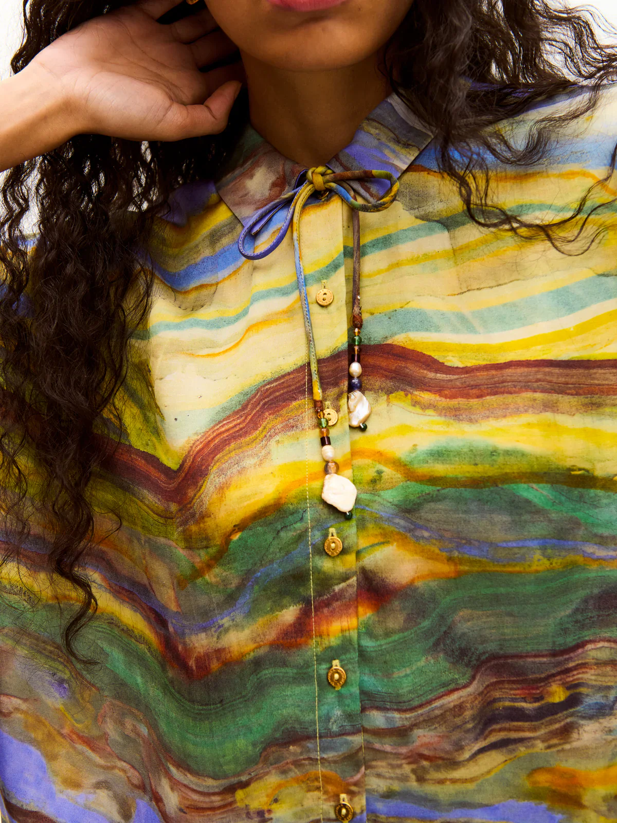 Kimono Top Emerald Marble - Image 2