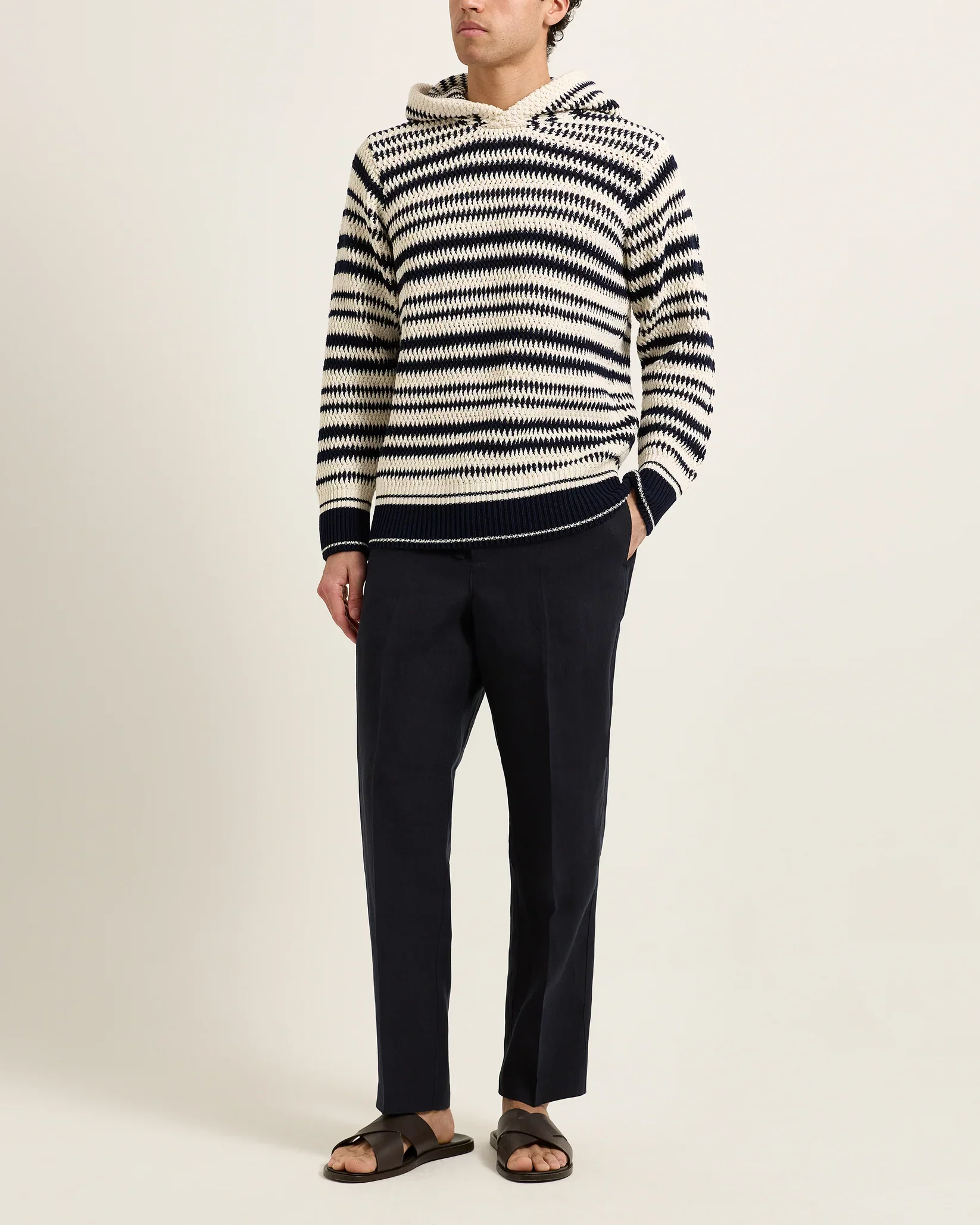 Kirk Stripe Jumper White Sand/ Night iris - Image 2