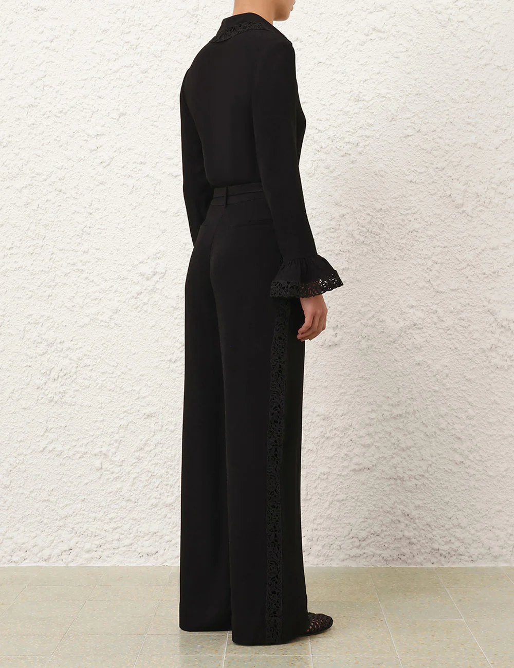 Lace Trim Wide Leg Pant - Image 3