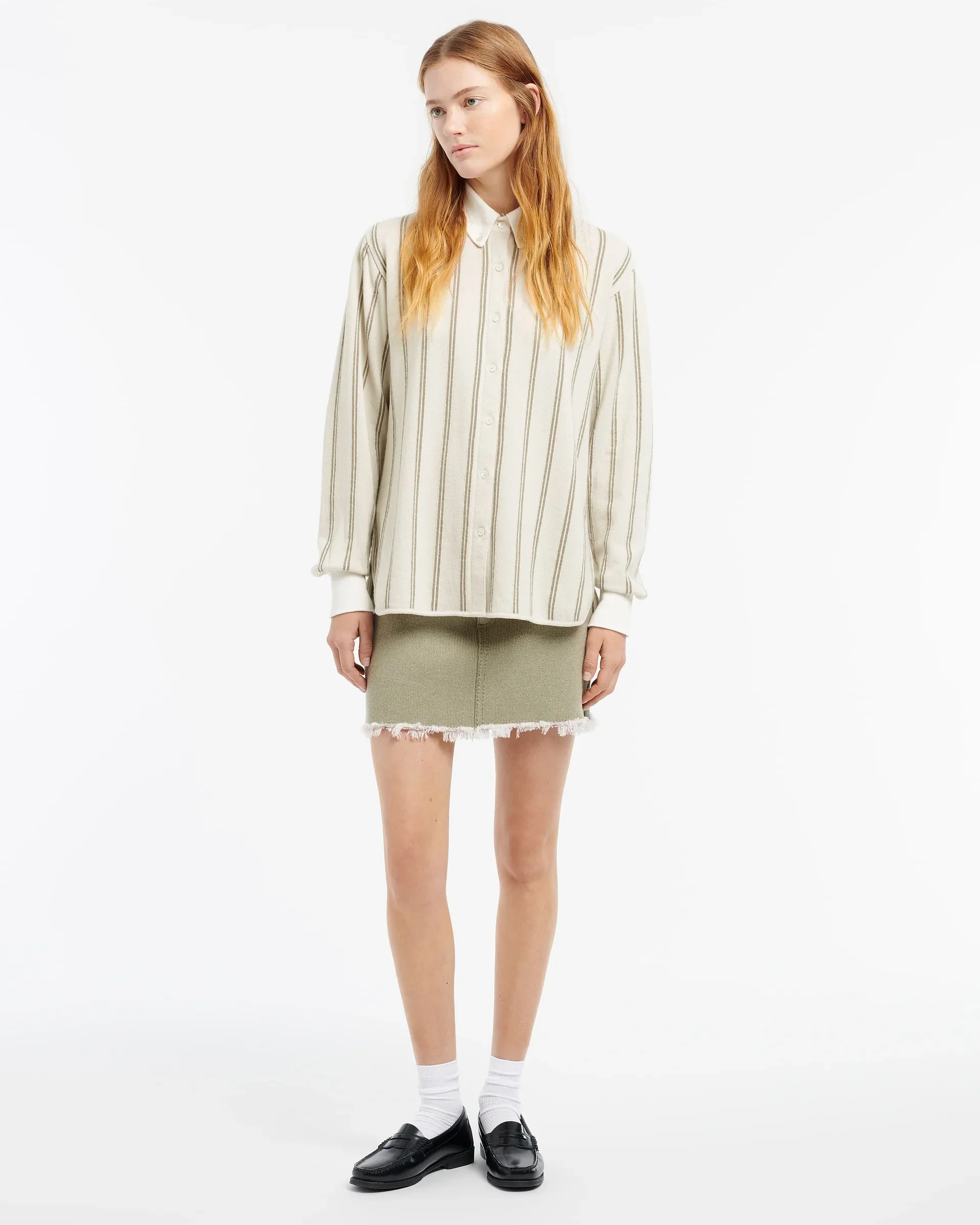 Ladies LS Shirt Oxford Wide Stripe (Final Sale) - Image 2