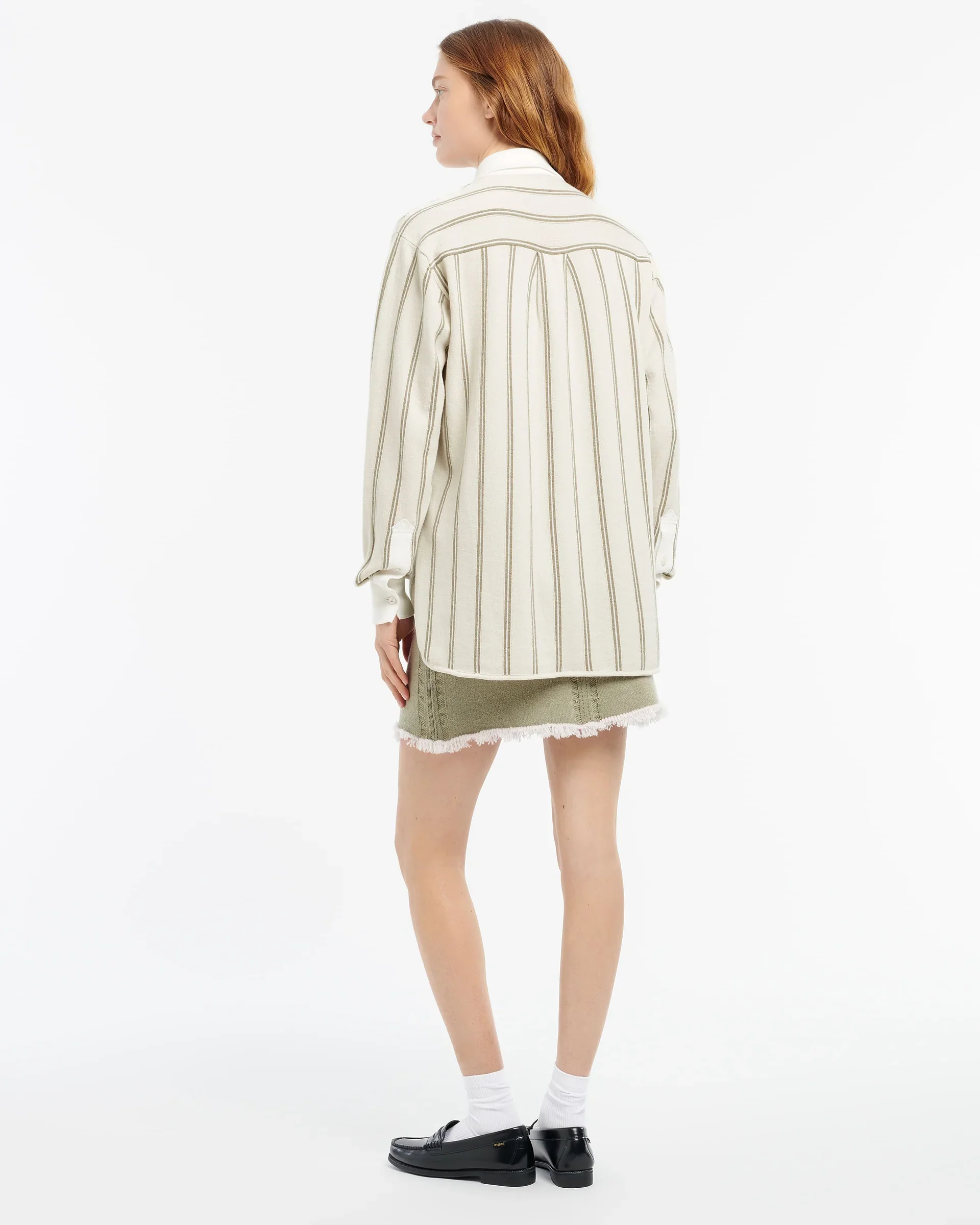 Ladies LS Shirt Oxford Wide Stripe (Final Sale) - Image 4