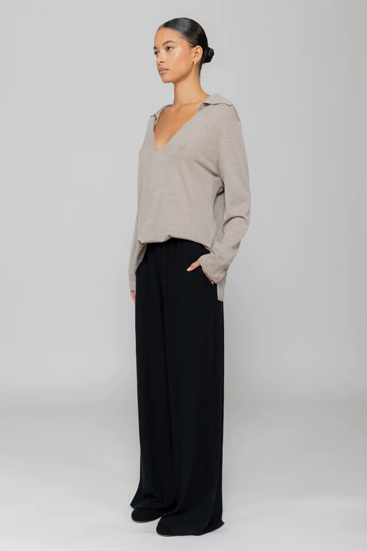Lauren Pleated Pocket Pant Black - Image 2