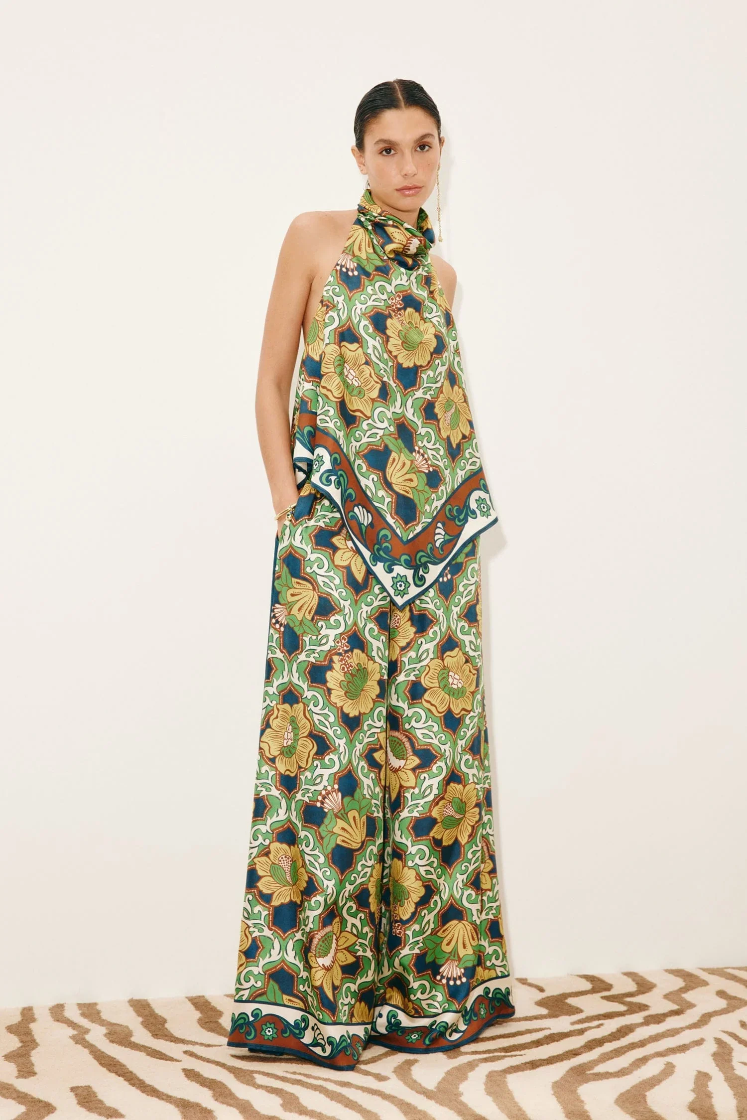 Liana Silk Palazzo Pant - Image 2