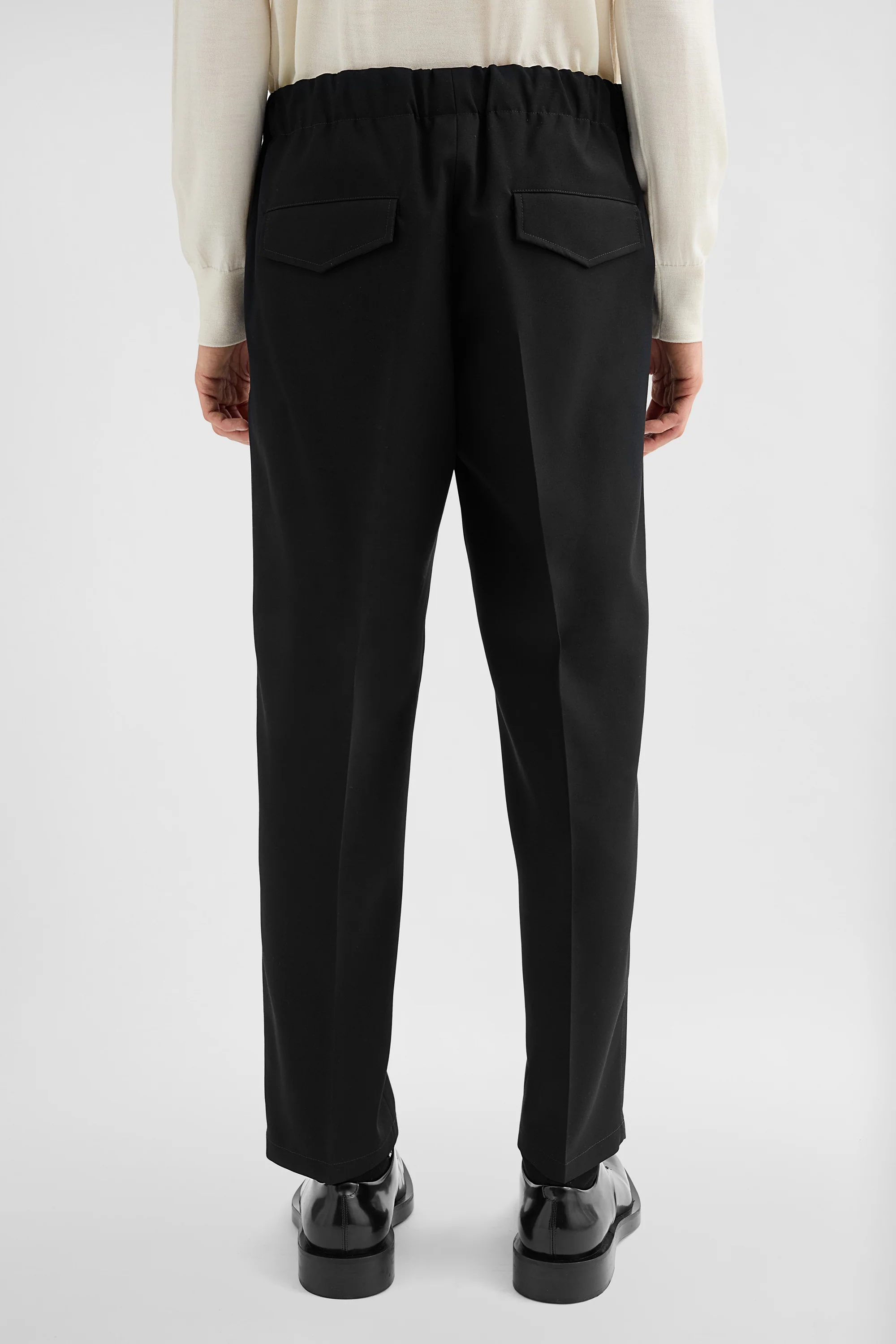 Lightweight Wool Gabardine Tapered Trousers - Image 3