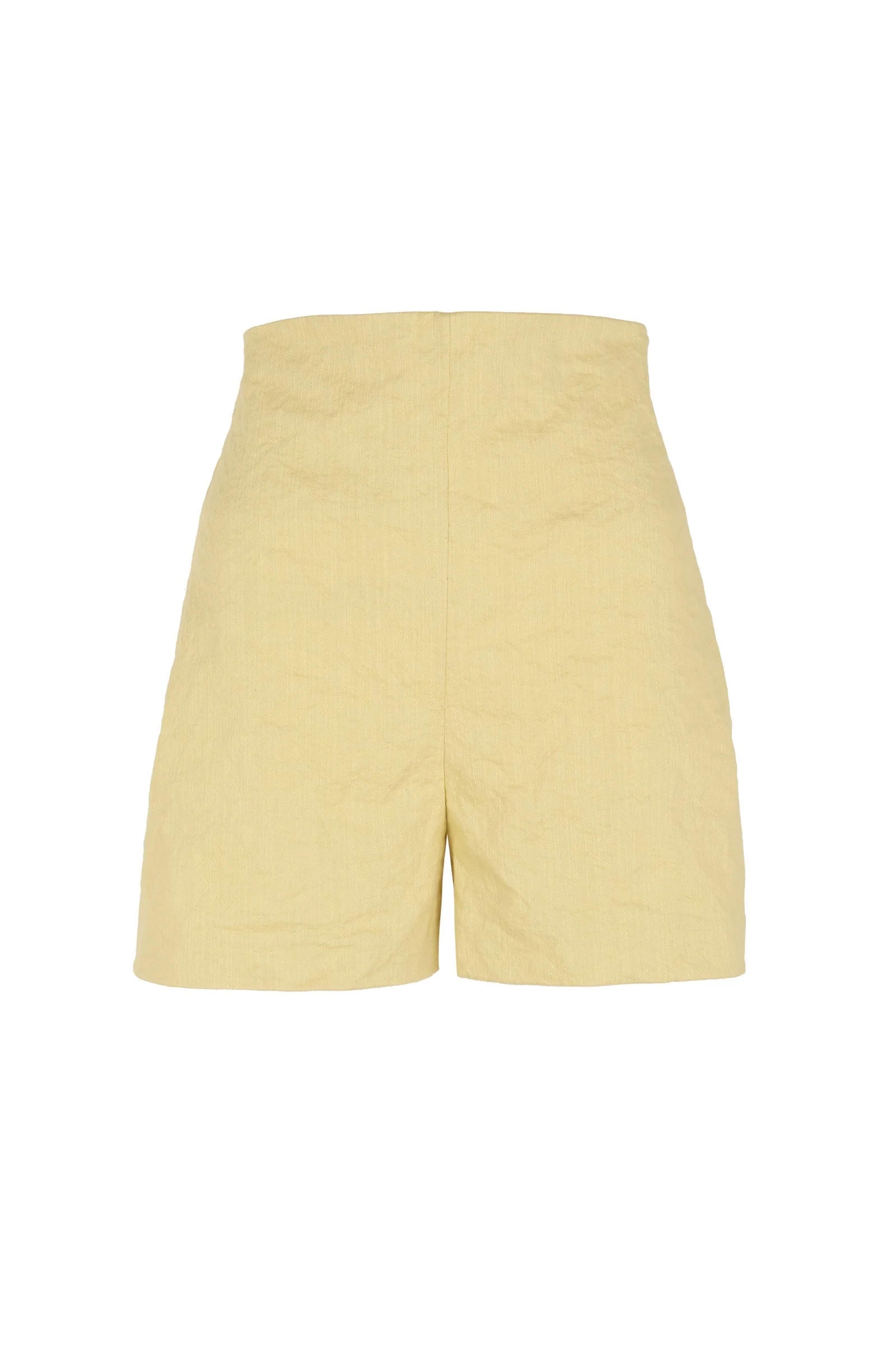 Limon Pale Yellow High Waisted Shorts (Final Sale) - Image 4