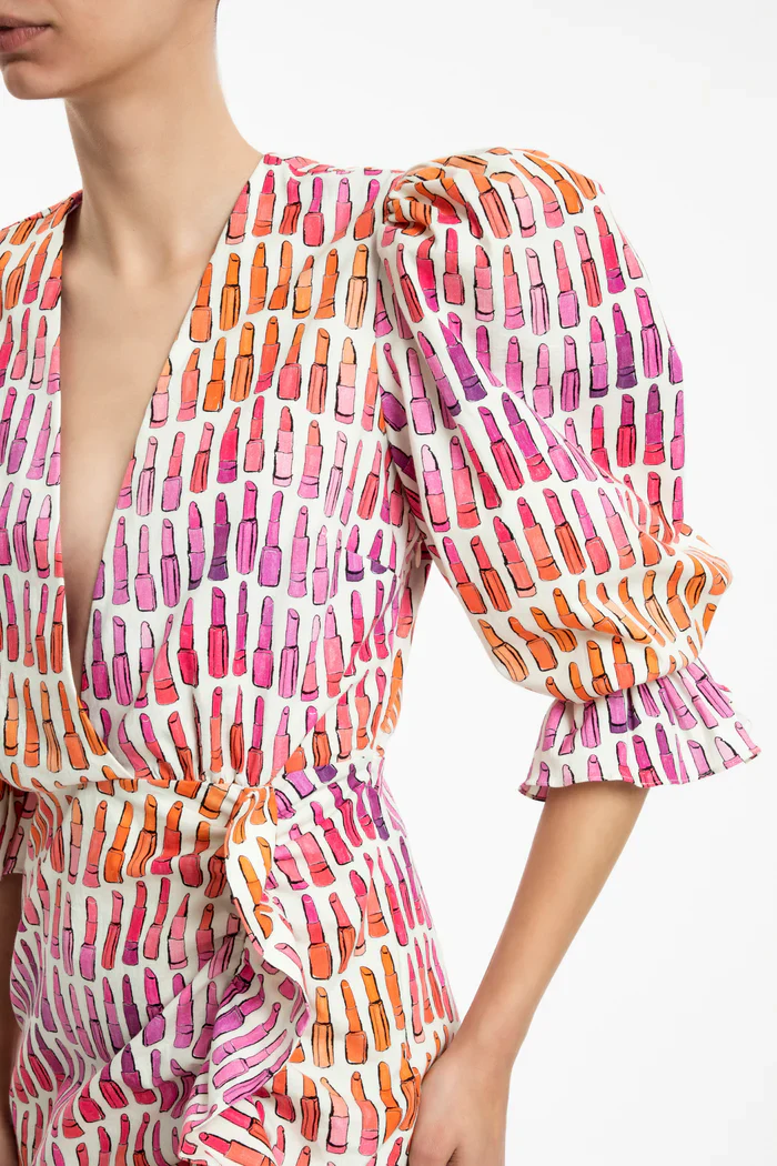 Lipstick Frilled Short Dress (Final Sale) - Image 3