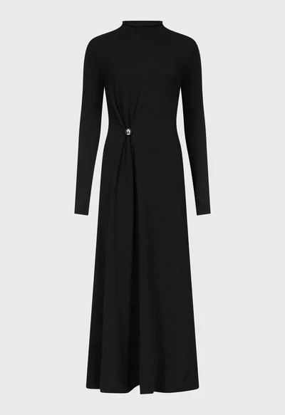 Lucero Drapped Dress Black - Image 4
