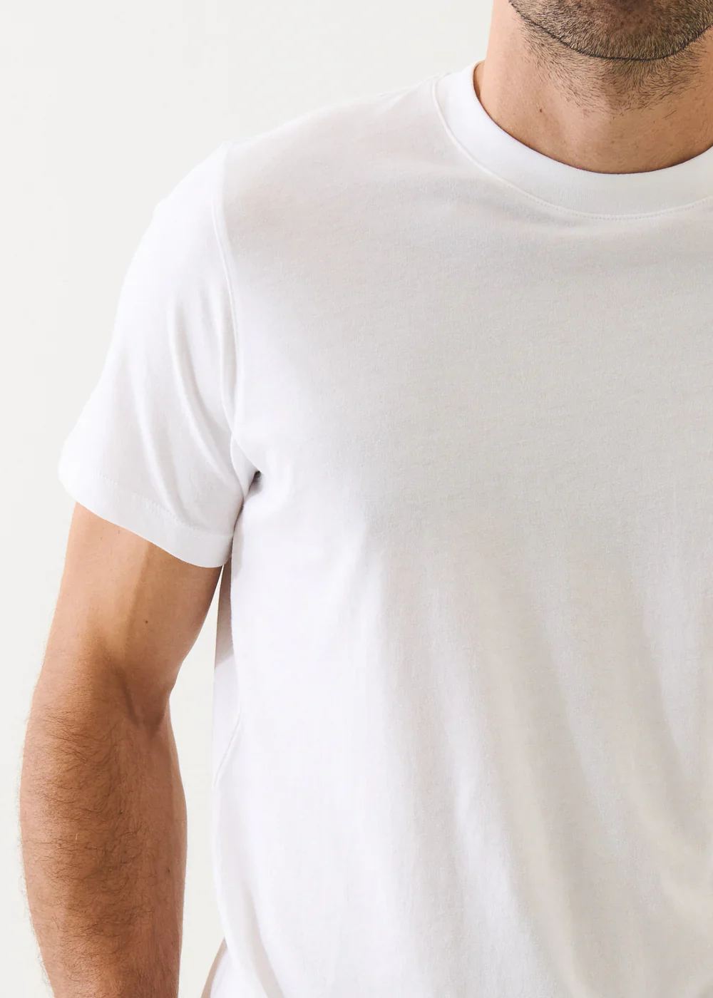 Luxury SS Pima Crew T-Shirt White - Image 3