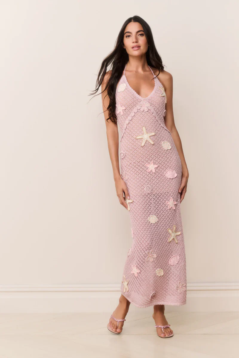 Macie Beaded Crochet Maxi Dress - Image 2