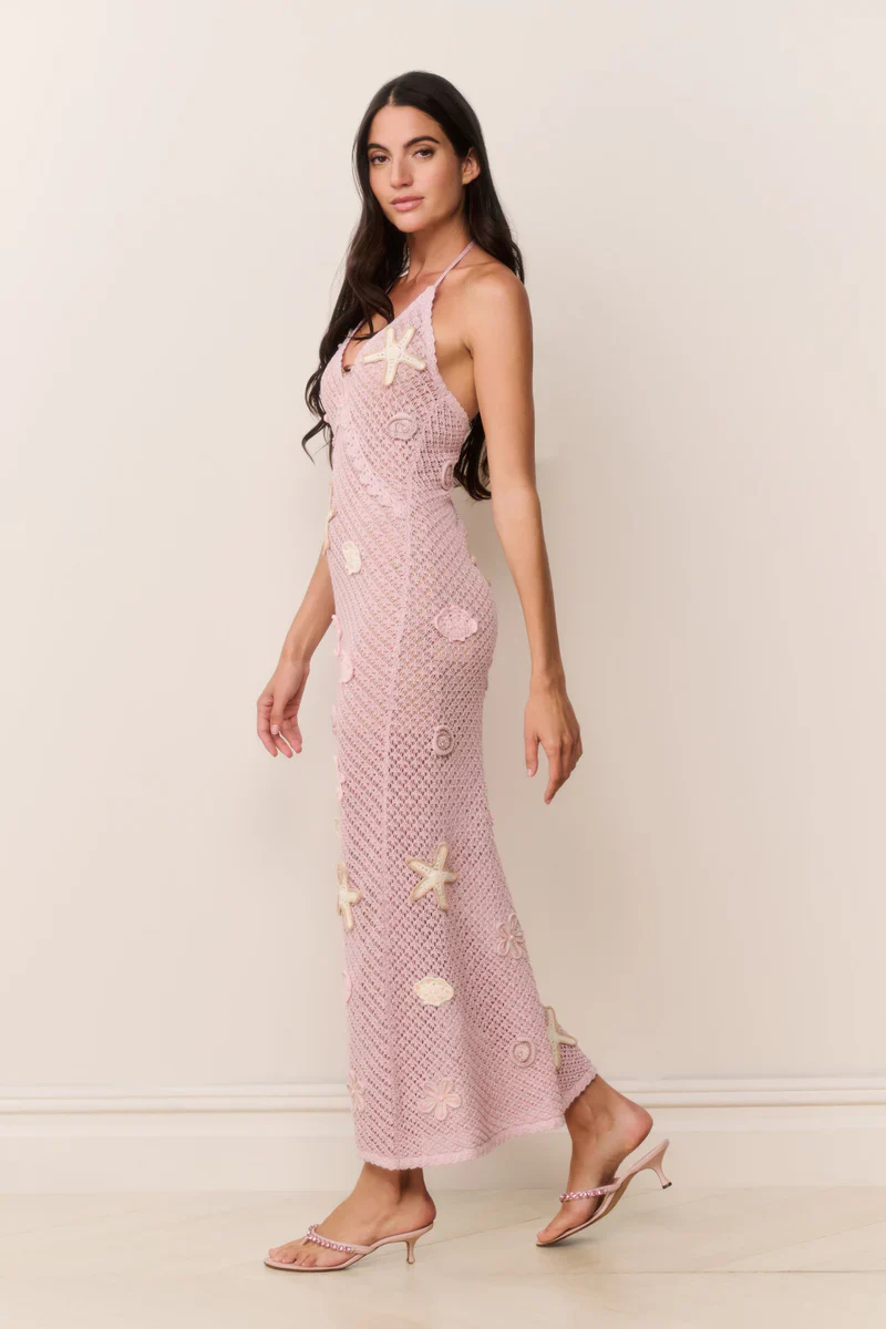 Macie Beaded Crochet Maxi Dress - Image 3