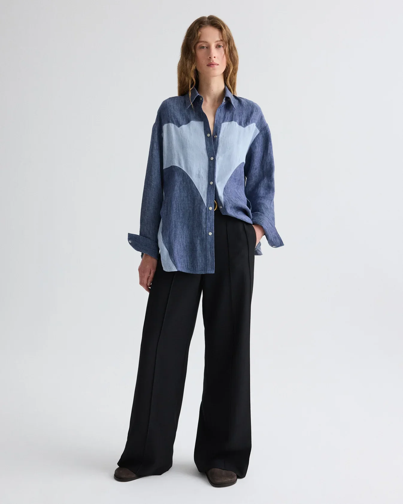 Austin Shirt in Washed Hemp Denim - Image 2