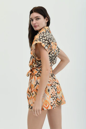Marcia Organic Cotton Playsuit Haral Brown (Final Sale) - Image 2
