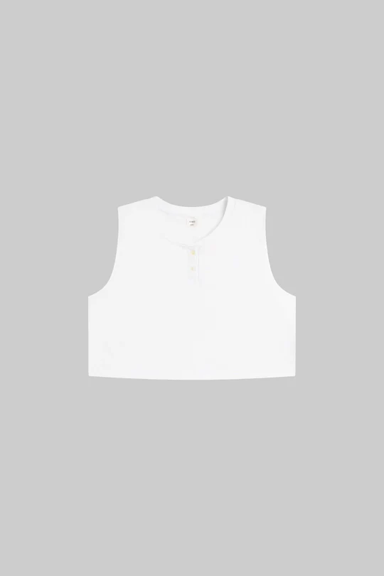 Margo Sleeveless Henley White - Image 4