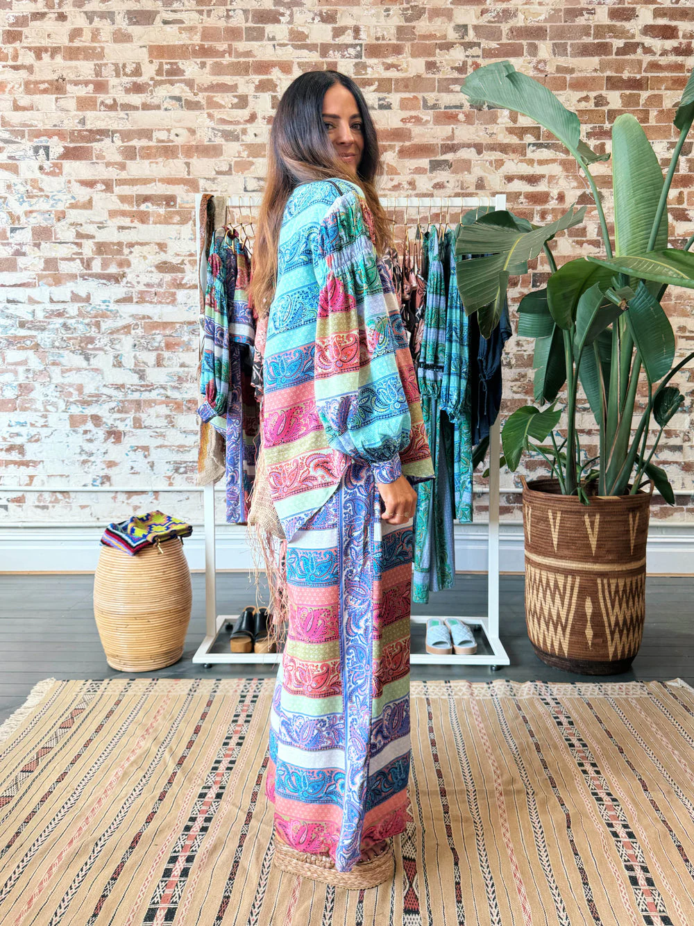 Marseille Silk Smock Shirt Multi (Final Sale) - Image 2